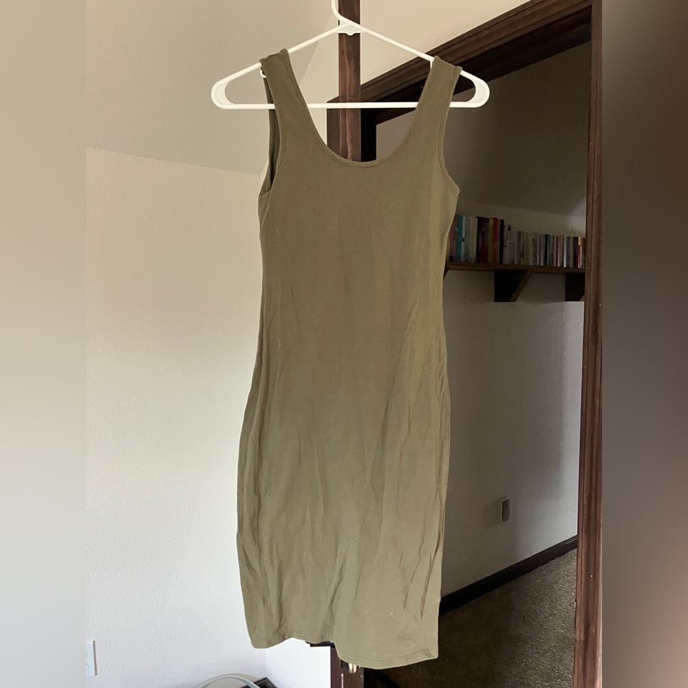 Olive Green Sleeveless Dress
